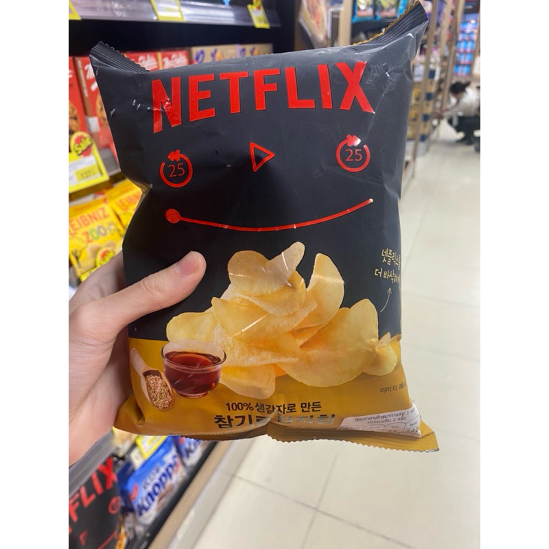 Popcorn Netflix Truffle Potato Chips & Sesame Oil Potato Chips 60 กรัม ป๊อปคอร์นทรัฟเฟิลโปเต้โต้ชิพ และ เซซามี่ ออยล์