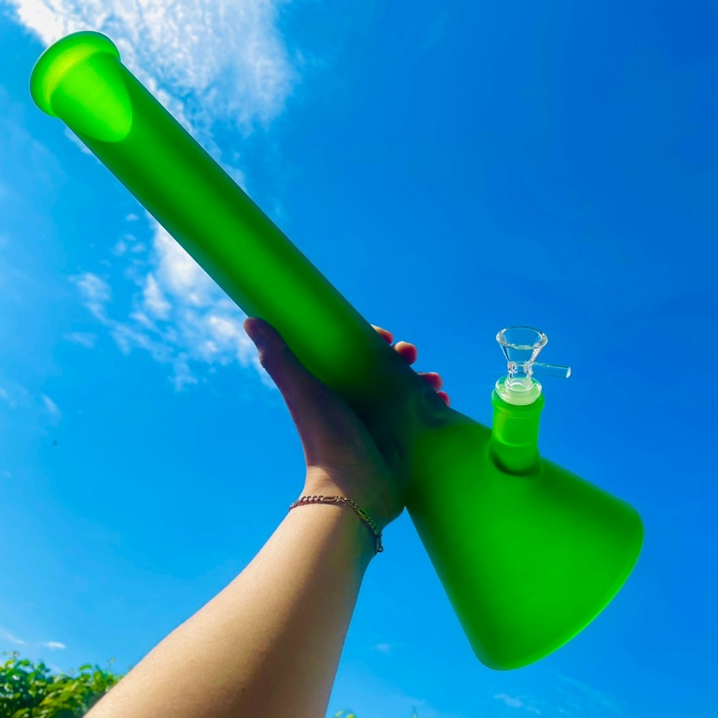 พร้อมส่ง) บ้องแก้ว45CM หนา9มิล ขนาดใหญ่ สายเขียว หลอดวิทยาศาสตร์ โจ๋ BONG GLASS 14MM