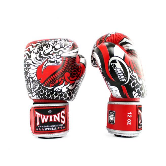 นวมชกมวย ทวินส์ สเปเชี่ยล Twins Special Boxing Glove FANCY Series รวมสี หนังแท้ ,FBGVL3-52SV-RD