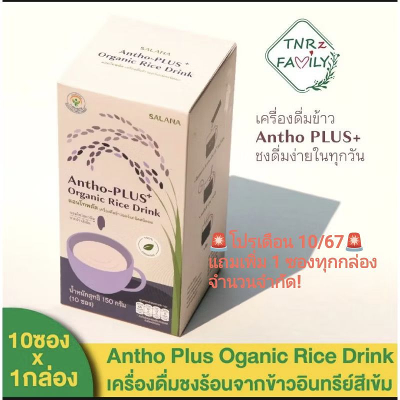 น้ำข้าวอินทรีย์ศาลานา SALANA Anthoplus Organic Rice Drink เครื่องดื่มแอนโทพลัส [1 กล่อง/10 ซอง]