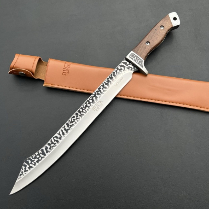 มีดพก อุปกรณ์เดินป่า มิดปลายเรียว BUCK KNTVES/ No-94 ยาว (42cm) พร้อมชองนำตาล มีด อเนกประสงค์ เหมาะกับการเดินป่า ส่งฟรี