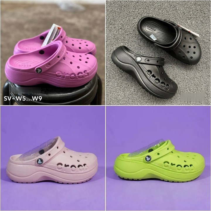 CROCS WOMEN'S CASUAL SHOES BAYA PLATFORM CLOG 🇺🇸💯ของแท้นำเข้าอเมริกา