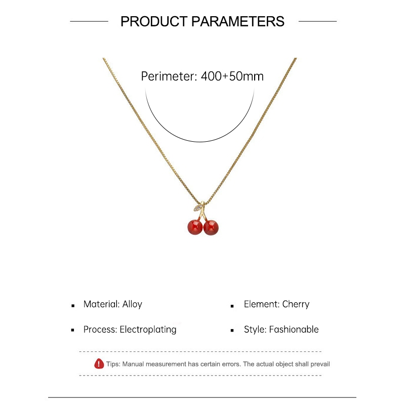 COD-ส่งเร็วจากไทย🎀สร้อยคอแฟชั่น จี้เชอร์รี่ สีแดง ย้อนยุค สไตล์เกาหลี นักเรียนสำหรับผู้หญิง ปรับขนาดได้ สแตนเลส-Tender - รูปที่ 7