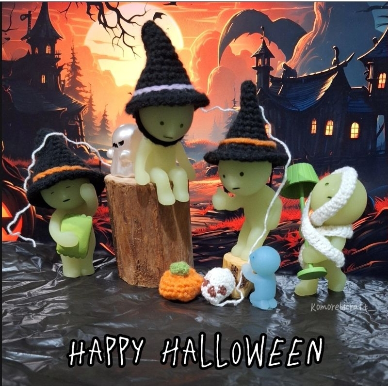 หมวกไหมพรม Smiski ธีม Halloween สอบถามก่อนได้ค่ะ