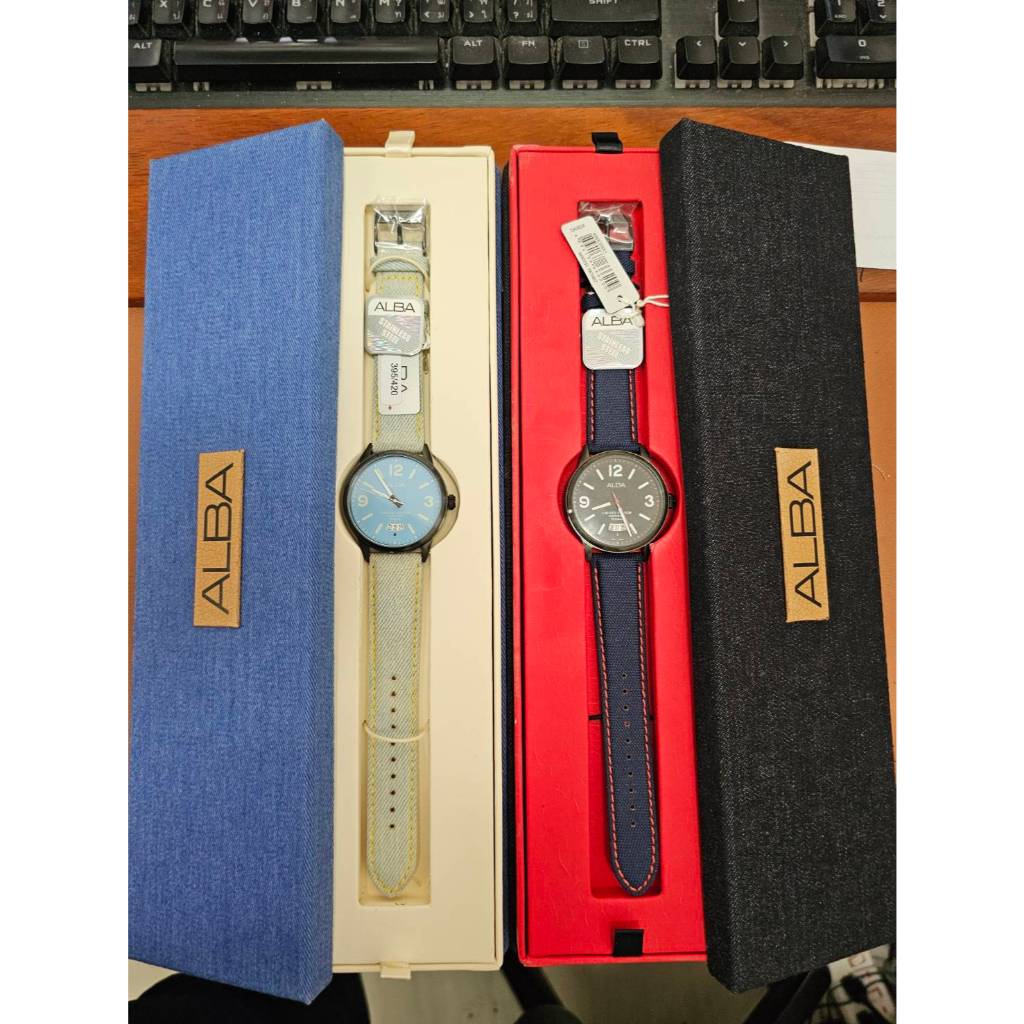 NEW Alba Active  สายหนังผ้ายีนส์  AS9C09X1 Limited  ประกันศูนย์ 1 ปี