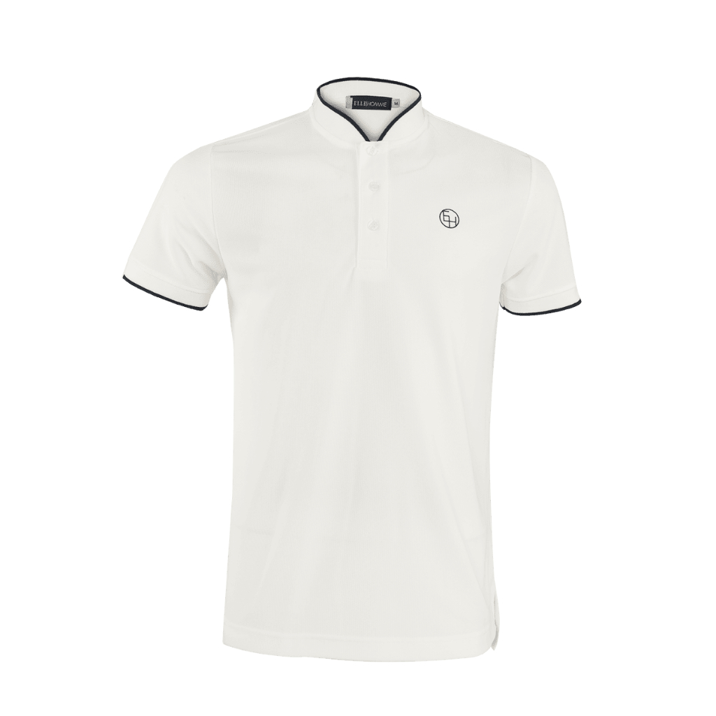 ELLE HOMME เสื้อโปโลผู้ชายคอจีน แขนสั้น ทรง Smart fit ทอลายที่ปก มีให้เลือก 3 สี -รุ่น W8K912