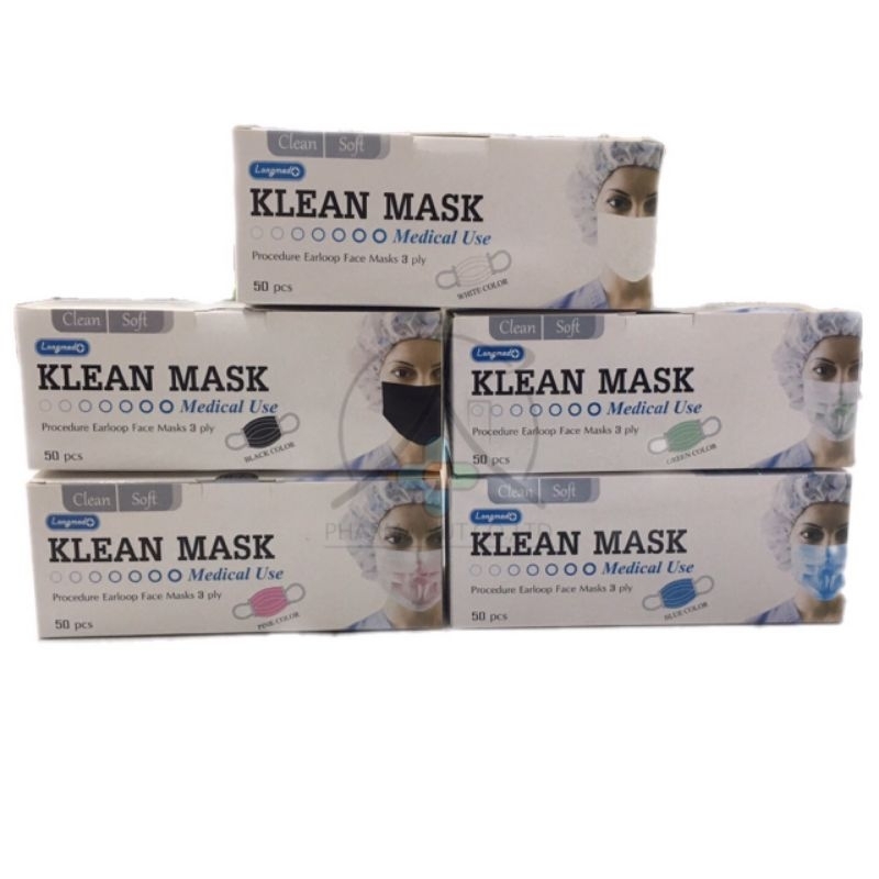 หน้ากากอนามัย 3 ชั้น  LONGMED Klean Mask, Klean mask kids และ  Klean Mask Fish 4 ply LF99