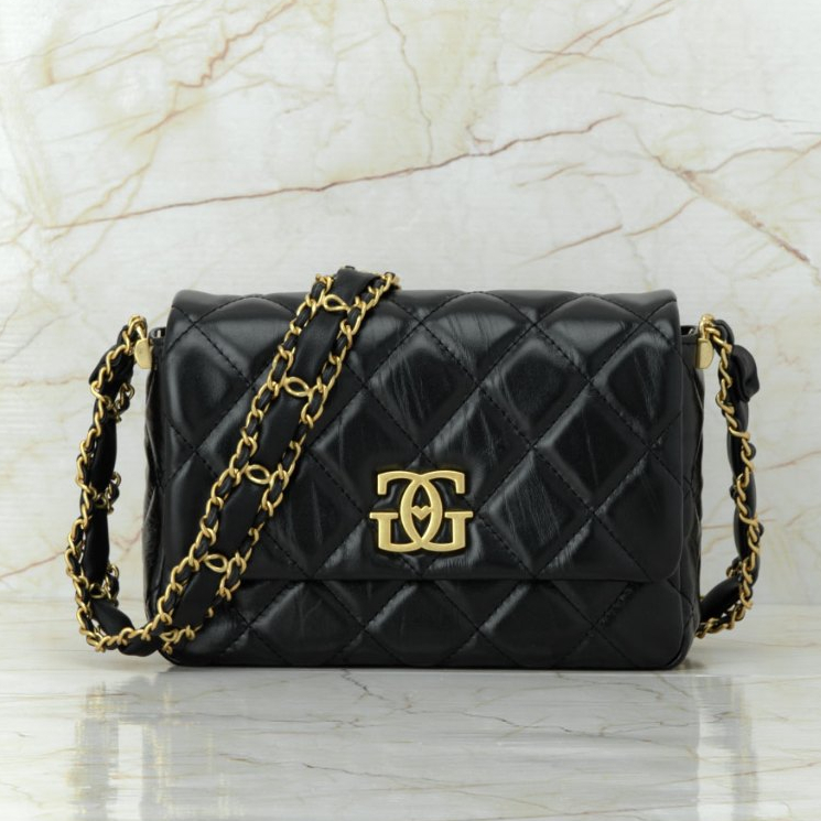 [ LoveGood ] Pansy กระเป๋าหนังวัวแท้ ลายยับ Texture สวย ดีเทลล์สายสะพายโซ่ เก๋ๆ ไซส์ 8 นิ้ว