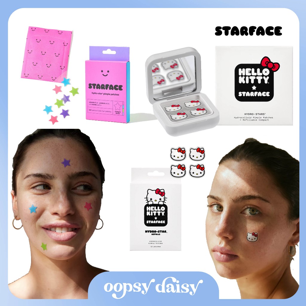 [พร้อมส่ง/ของแท้] แผ่นแปะสิว+กล่องเก็บ Hello Kitty Starface x Hello Kitty Pimple patches & case/ Ref