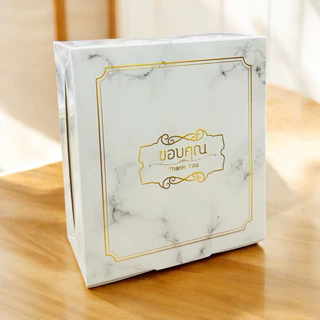 ส่งด่วน1วัน กล่องสแน็ค/ จัดเบรค (20ใบ/แพ็ค) 12.7*14*6.3ซม. กล่องฝาพับ พิมพ์ลาย thankyou ลายวินเทจ🌷🌷🌷