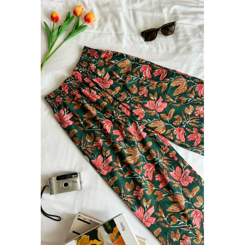 relax pants 🍃 indian hand block print cotton fabric