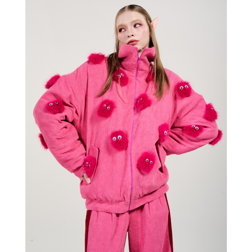 The SRT X13 Monster Oversized Jacket (TJK231) - แจ็คเก็ตโอเวอร์ไซส์ คอตั้ง ซิปหน้า บุใยสังเคราะห์ — صورة 3