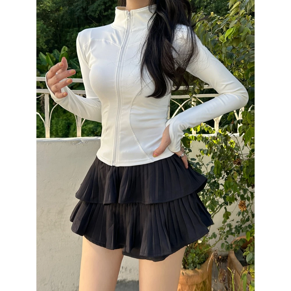 เสื้อแจ็คเก็ตกีฬา มีซิป คอสูง แขนยาว ผ้าแห้งไว thumbnail 3