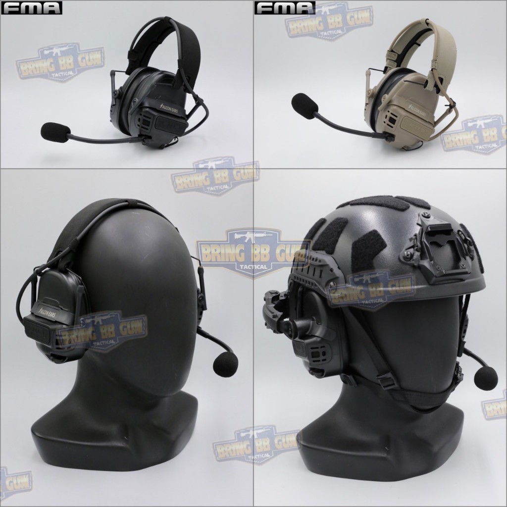 BR3 หูฟังสื่อสารตัดเสียงได้ FCS Falcon ยี่ห้อ FMA (FCS Falcon Ears Tactical Communication Headset) ส