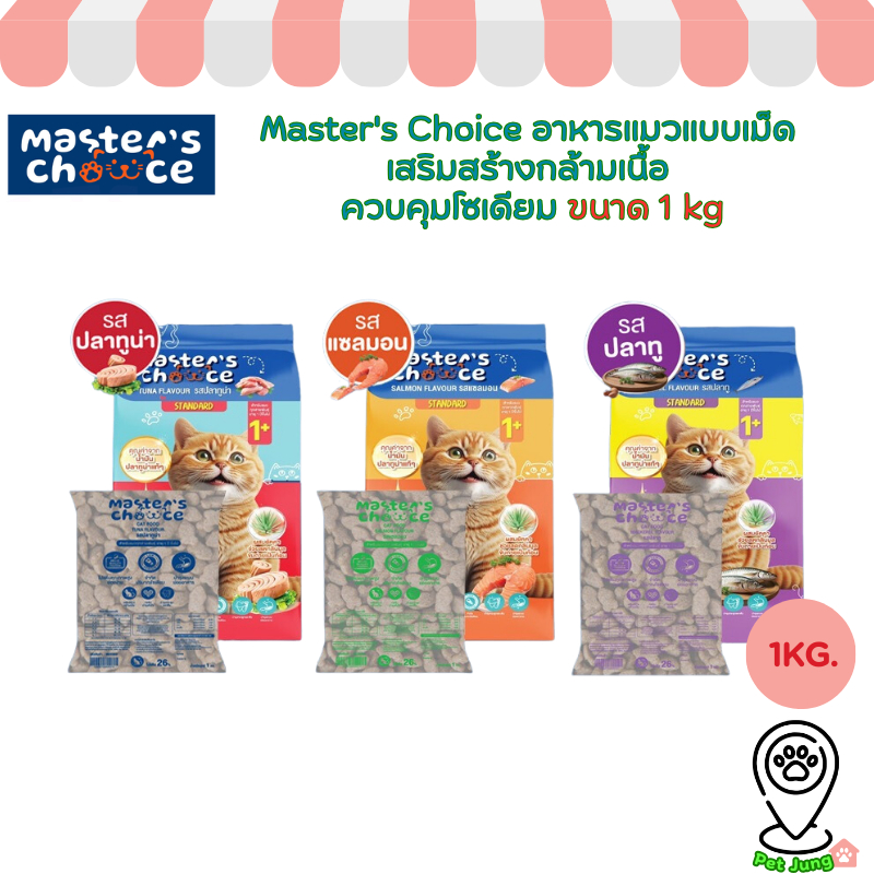 Master's Choice อาหารแมวแบบเม็ด เสริมสร้างกล้ามเนื้อ ควบคุมโซเดียม ขนาด 1 kg