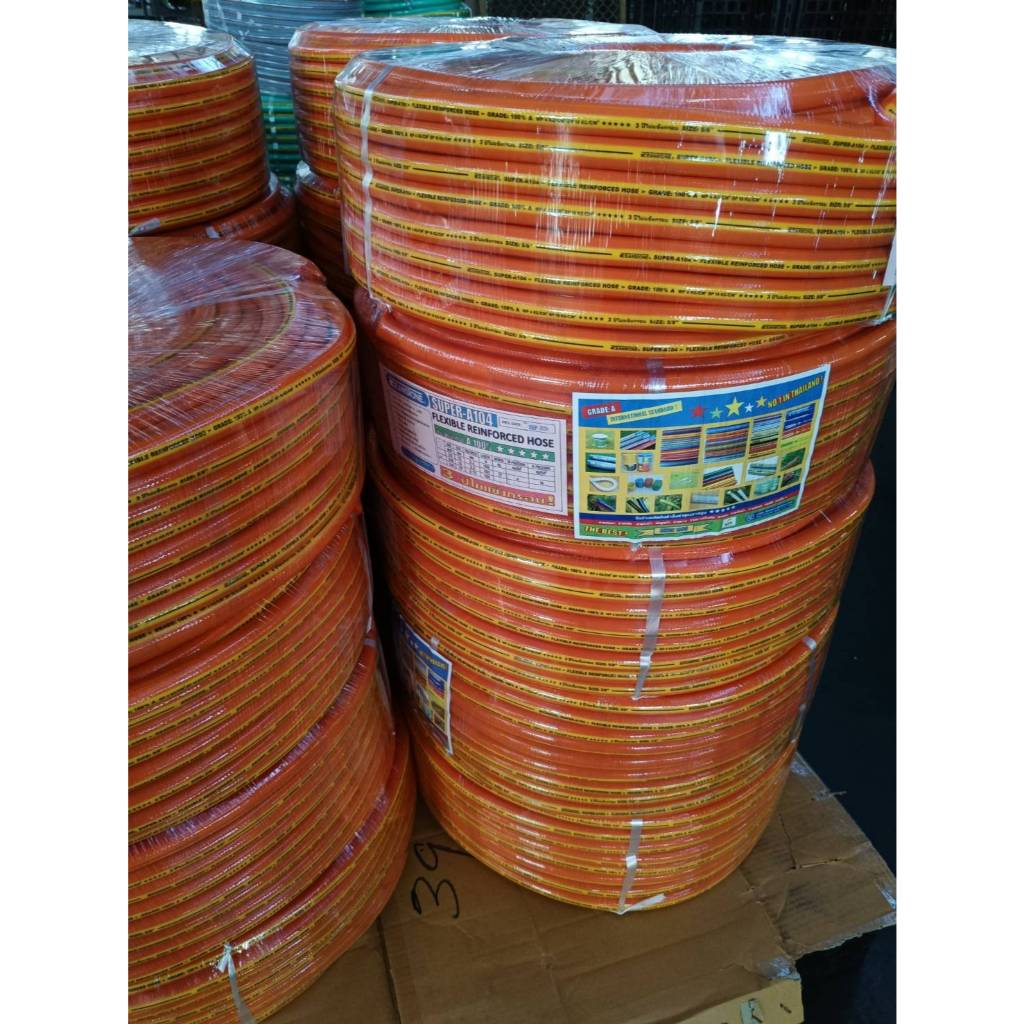 (ยกม้วน) สายยาง สีส้ม OCEANSTONE สายยางทึบแสงเสริมใย สายยาง2ชั้นOCEANSTONE ขนาด 5/8" รุ่น OCEANSTONE SUPER-A104