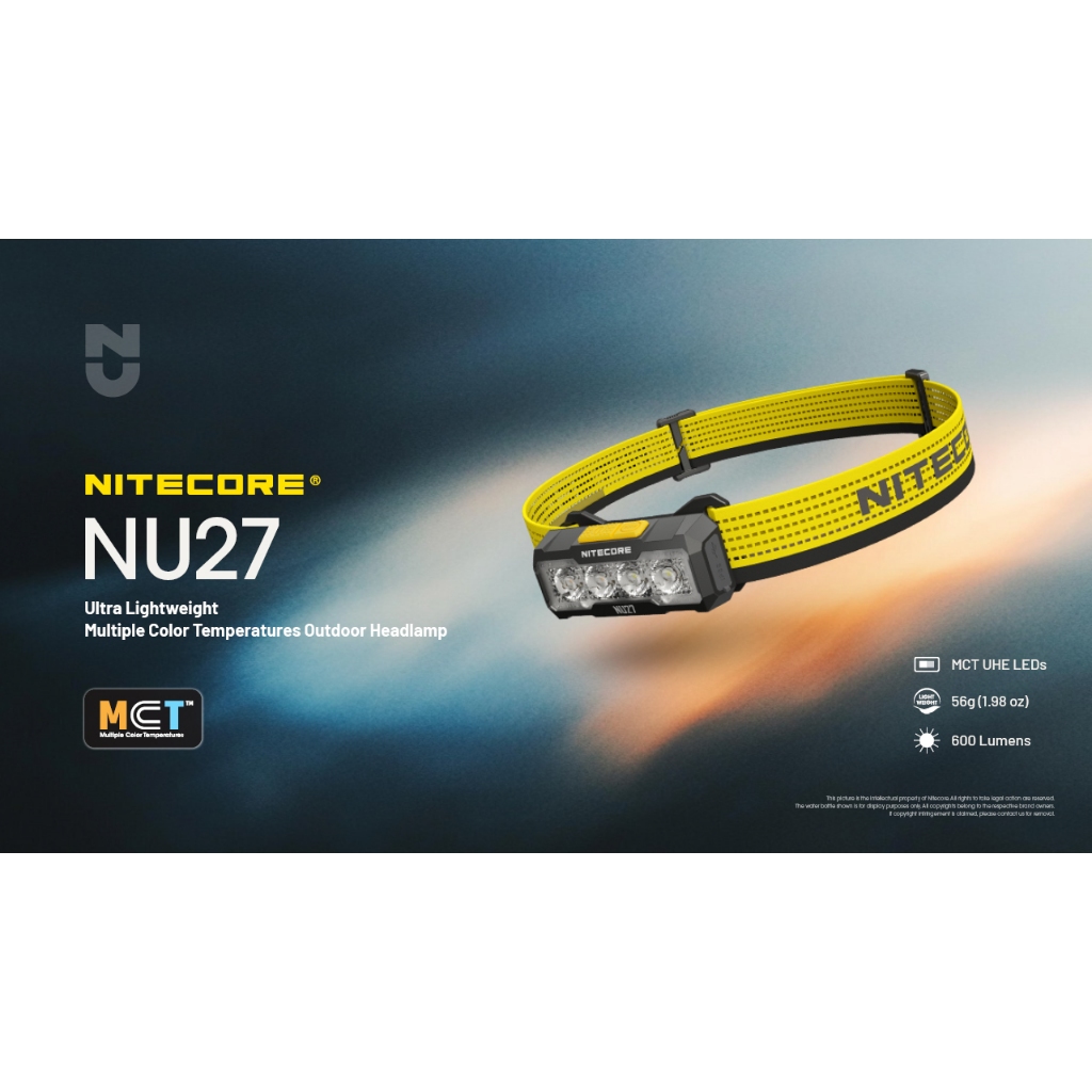 ไฟคาดศีรษะ NITECORE NU27 สว่าง 600 LUMENS ส่องไกล 123 เมตร
