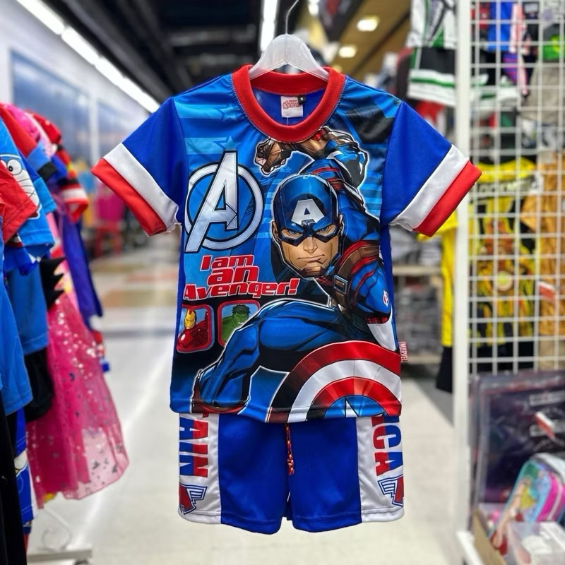 ชุดเซ็ตsuper heroผ้ามันมีไฟลายลิขสิทธิ์แท้พร้อมส่ง