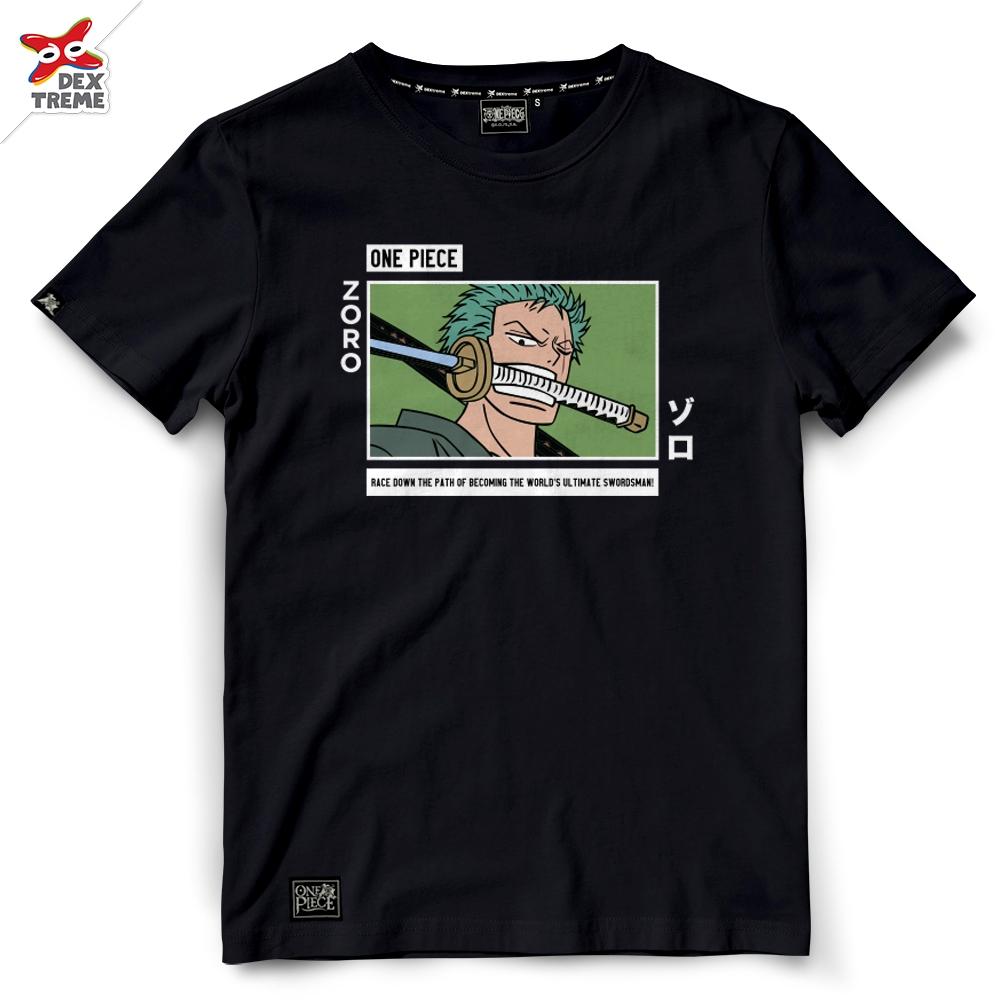 Dextreme เสื้อวันพีซ (DOP-2171) ลาย RoRoNoa Zoro โซโร มี สีดำ และ สีกรม