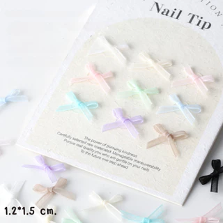 1 แพค【10 ชิ้น】* Mini Pastel Bow 🎀 โบว์จิ๋วแต่งเล็บ แต่งแพ็กเกจจิ้ง ตกแต่งเรซิ่นโบว์สำเร็จรูปขนาด 1.2*1.5 cm. [BW-0011]