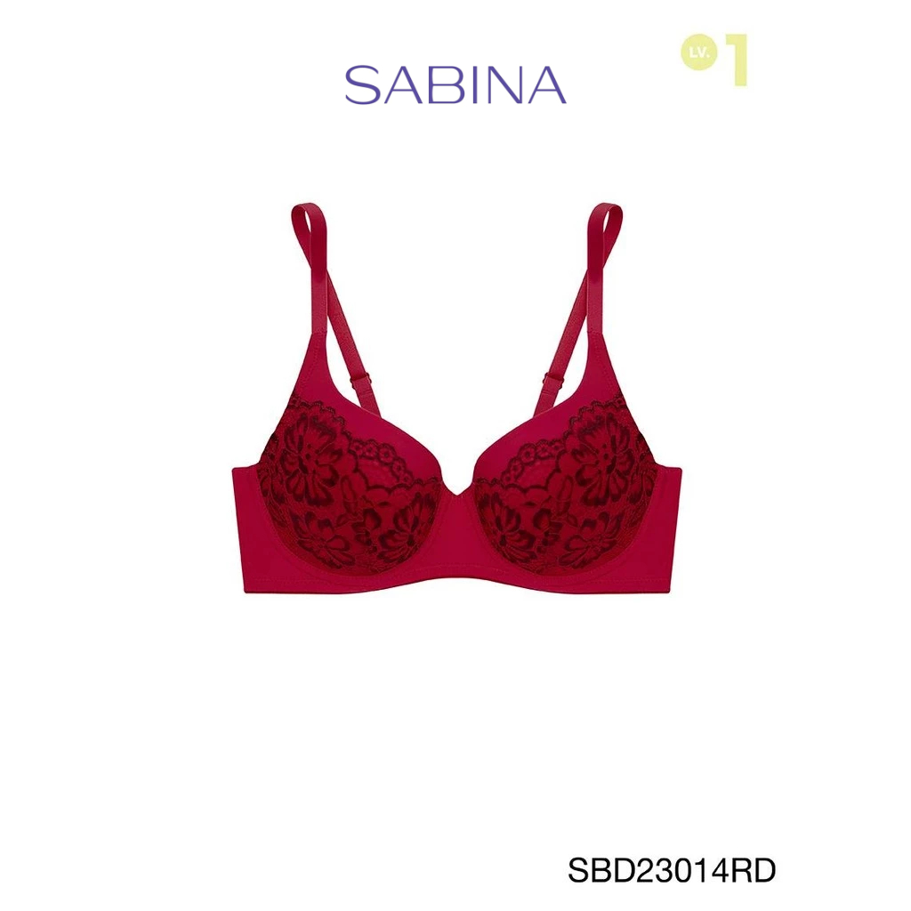 Sabina Perfect Bra Level 1 เสื้อชั้นใน มีโครง รหัส SBD23014RD - สีแดงเข้ม