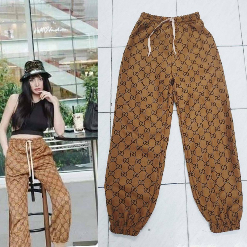 รหัสส่วนลด gg123🔥Smile9Shop🔥2 กางเกงขาจั้ม เซเลปใส่เยอะมาก เอวสม็อกผ้าลูกฟูก เชือกรูดไม่ได้ กางเกงGG