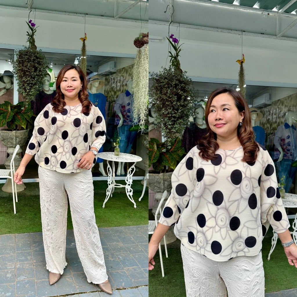 Pleatbynisa A512 เสื้ออัดพลีท เนื้อผ้าPolyester100%