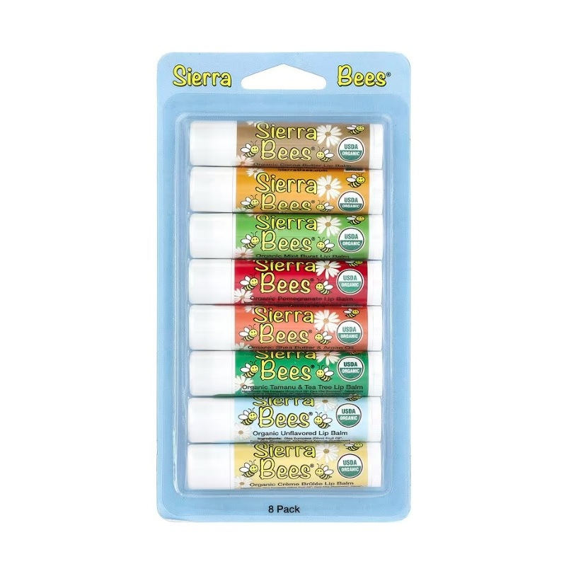 Sierra Bees Organic Lip Balms Combo Pack 8 Pack 0.15 oz (4.25 g) Each