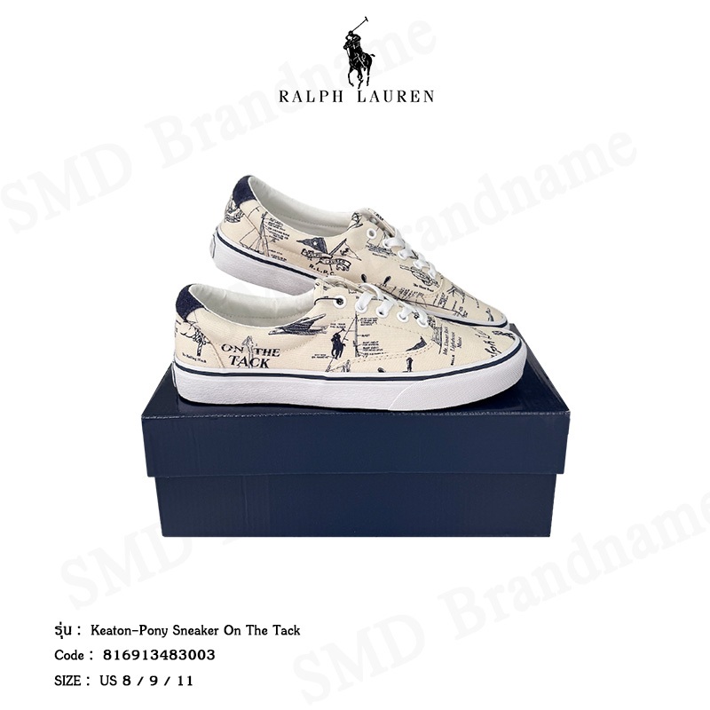 Polo Ralph Lauren รองเท้าผ้าใบ รุ่น Keaton-Pony Sneaker On The Tack Code: 816913483003