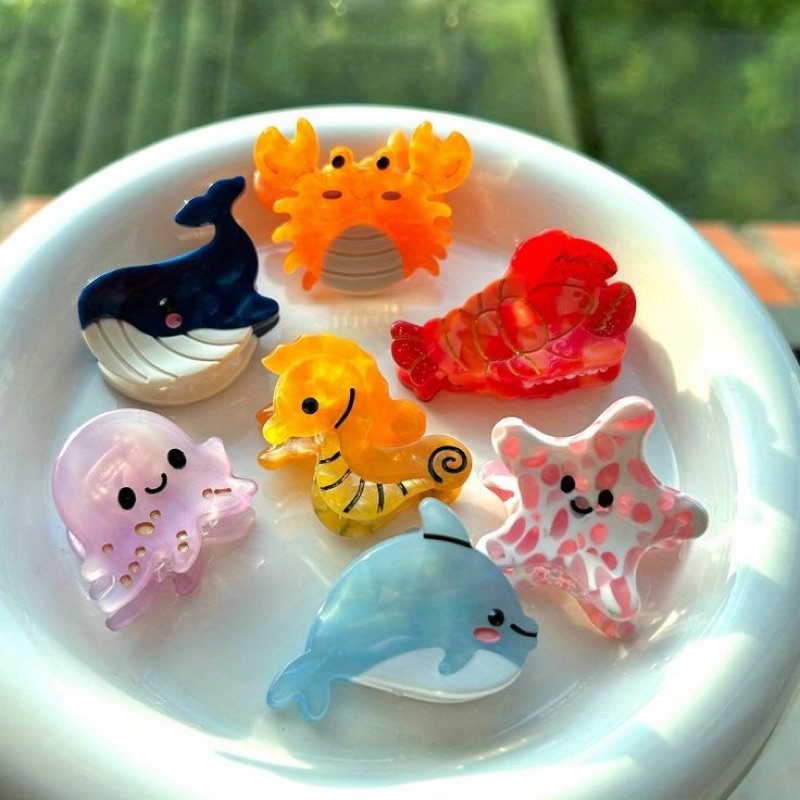 (พร้อมส่ง) Mini Hair Claw Clips Cute Ocean Animals กิ๊บลายสัตว์ทะเลน่ารักๆ