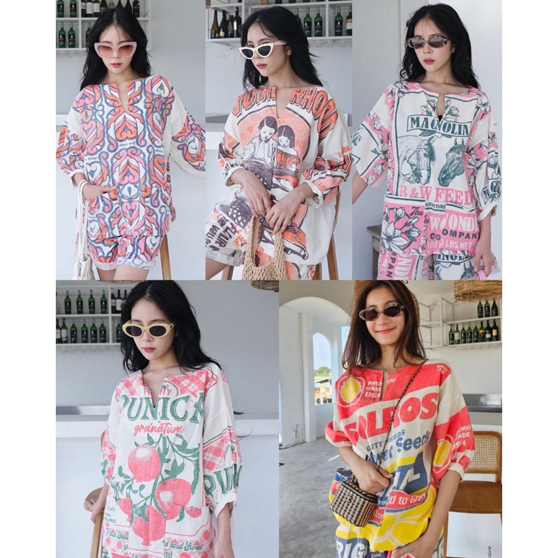 📌ทักก่อนสั่ง📌 5656 เสื้อคอผ่า ผ้าดิบฟอกนิ่ม อก48” MTD