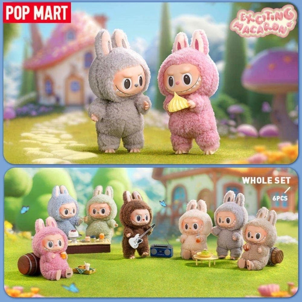 POP MART Labubu Macaron กล่องสุ่ม มาการอง blindbox สุ่ม ลาบูบู้ ตุ๊กตา พวงกุญแจ Labubu v1 ของขวัญ