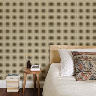 วอลเปเปอร์ติดผนัง ลายไม้หวาย ขนาด0.45x9-10m กันน้ำ ฟรีไม้รีด…