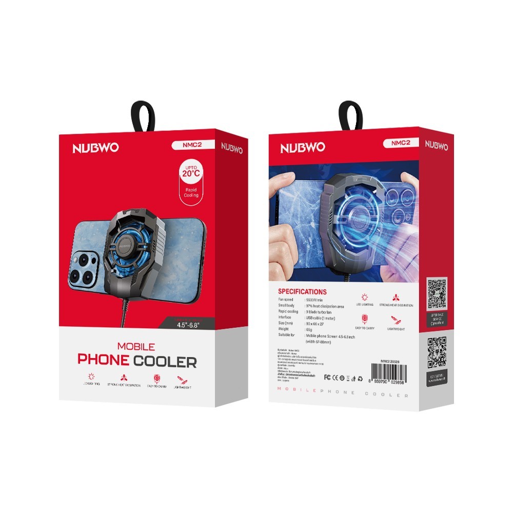 พัดลมระบายความร้อนโทรศัพท์ ติดด้านหลัง NUBWO รุ่น NMC1 & รุ่น NMC2 สําหรับโทรศัพท์มือถือ