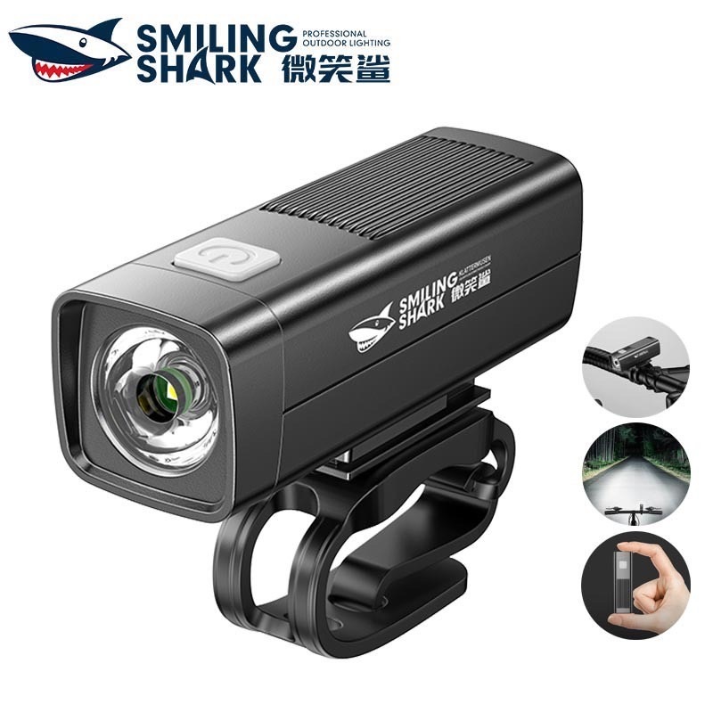 SmilingShark QXD421 ไฟจักรยาน ซุปเปอร์ไบรท์ ไฟหน้าจักรยาน 3โหมด ชาร์จ USB ได้ แบบพกพาและน้ำหนักเบา กันน้ำสำหรับการขี่จัก