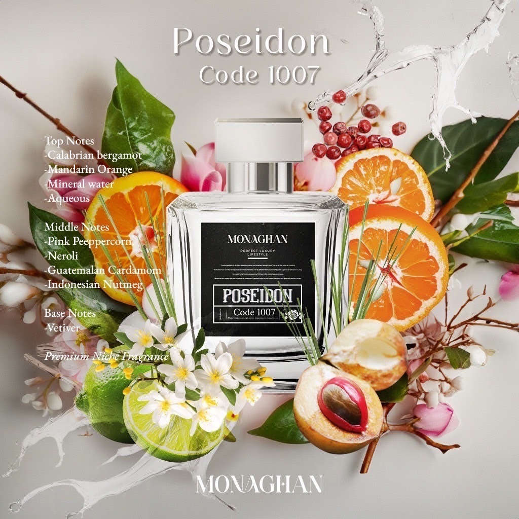 Poseidon Code 1007 Monaghan Perfume น้ำหอมผู้ชาย กลิ่นสะอาดสดชื่น กลิ่นน้ำทะเล โมนาฮันน้ำหอมนิชแบรนด