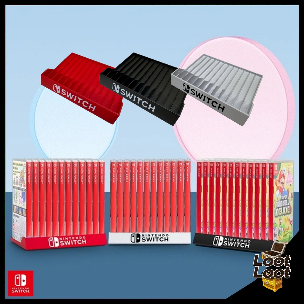 ที่วางแผ่น Nintendo Switch วางได้ 12 แผ่น มี 3 สี