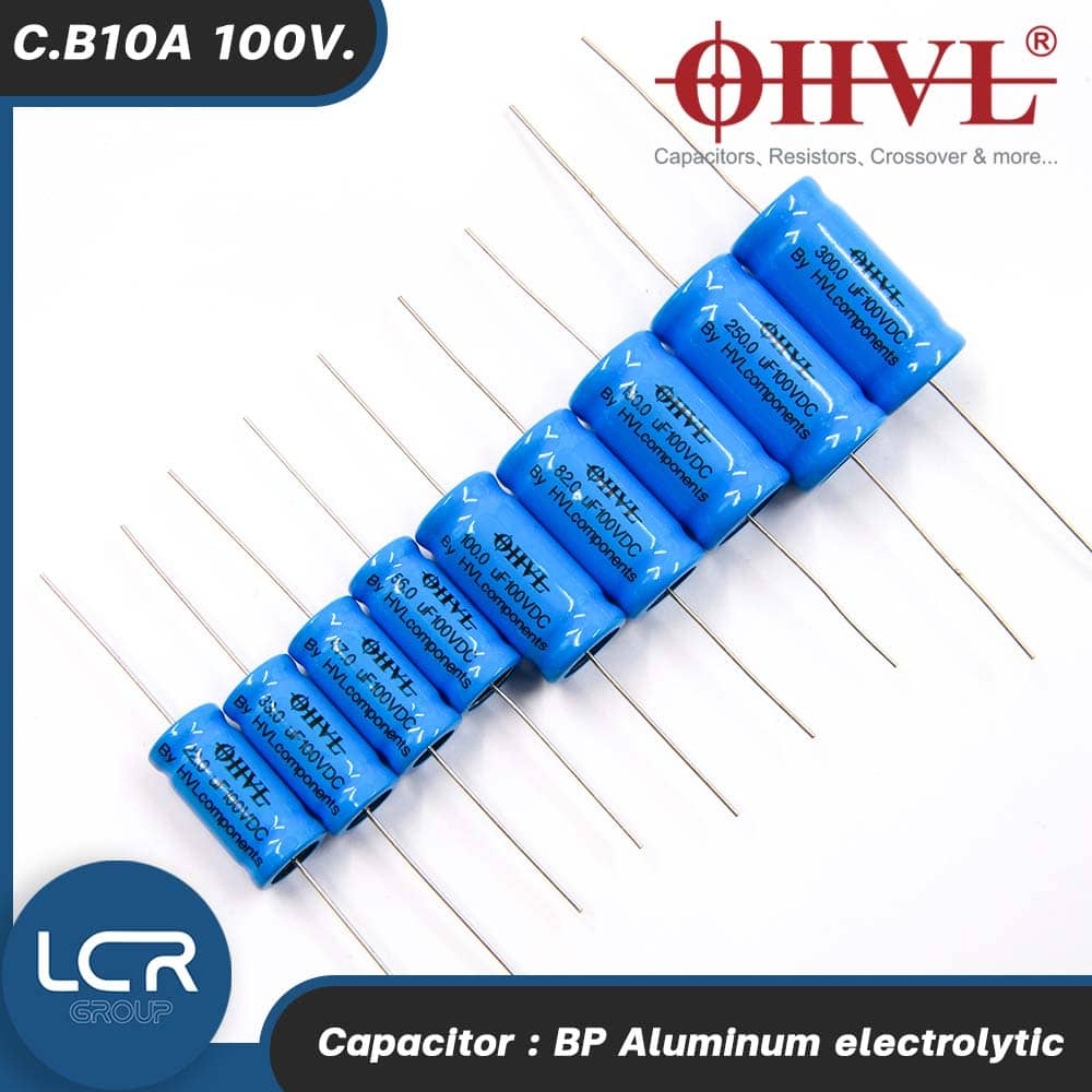 OHVL C.B10A 22-300uF 100V. BP คาปาซิเตอร์ ตัวเก็บประจุ ซีคล่อมลำโพง Aluminum electrolytic capacitor