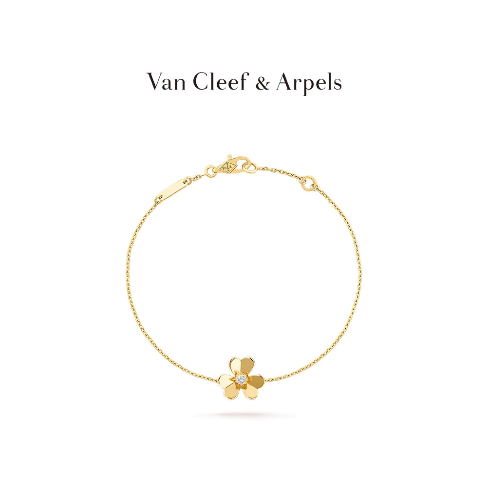 [พร้อมกล่อง] Van Cleef & Arpels/Vca Frivole Series Yellow K Gold White K Gold Diamond Mini Bracelet 