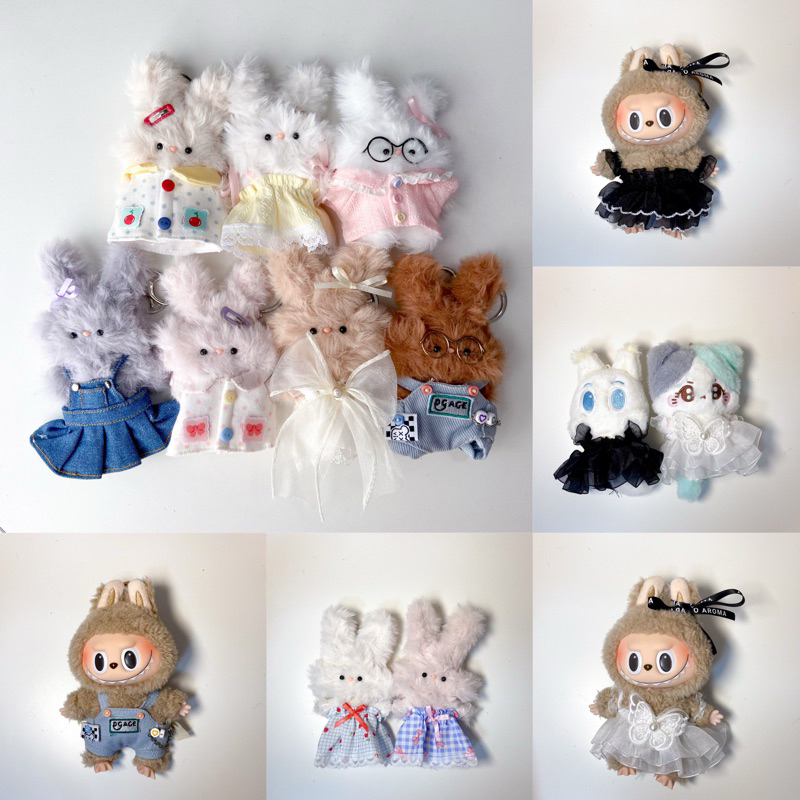 ♡ พร้อมส่ง | bunny & doll & labubu cloth ชุดน้องกระต่าย ชุดตุ๊กตา ลาบูบู้ 10 cm