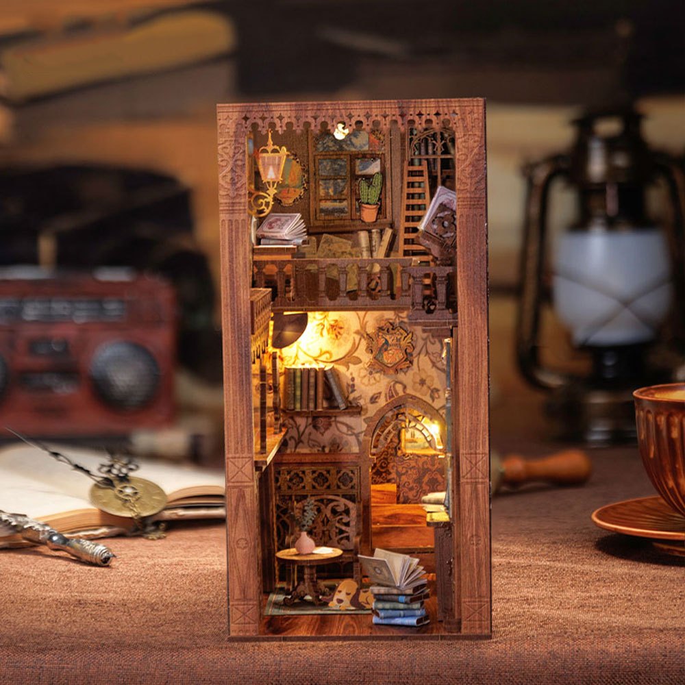 CUTEBEE YS05 DIY Book Nook บ้านตุ๊กตา  DIY ที่กั้นหนังสือ รวมถึงฝาครอบกันฝุ่น ตัวต่อไม้ บ้านของเล่น ราคา ถูกที่สุด ดีลบีเคเค แกลเลอรีภาพที่ 3