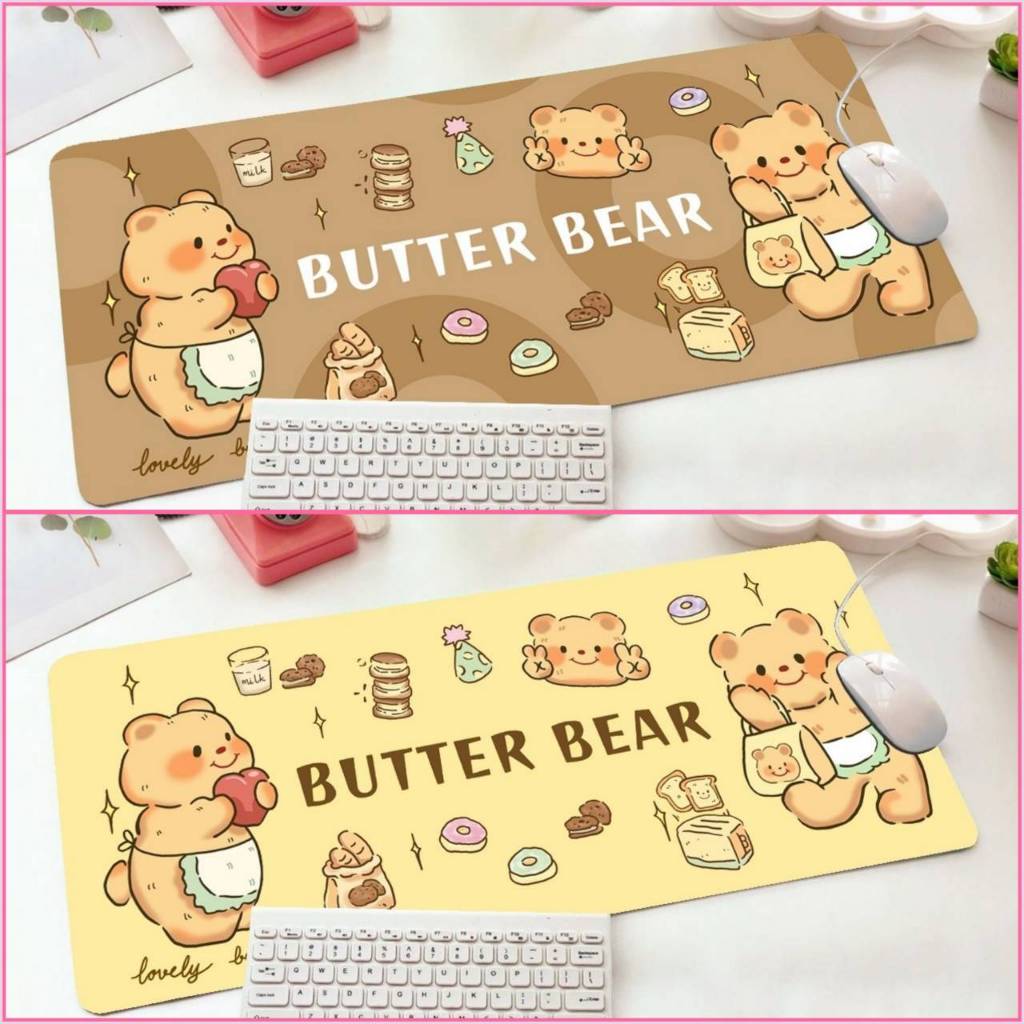 พร้อมส่งในไทย⭐️แผ่นรองแป้นพิมพ์ รองคีย์บอร์ด ปูโต๊ะ หนานุ่ม แบบยาว เย็บขอบเรียบร้อย