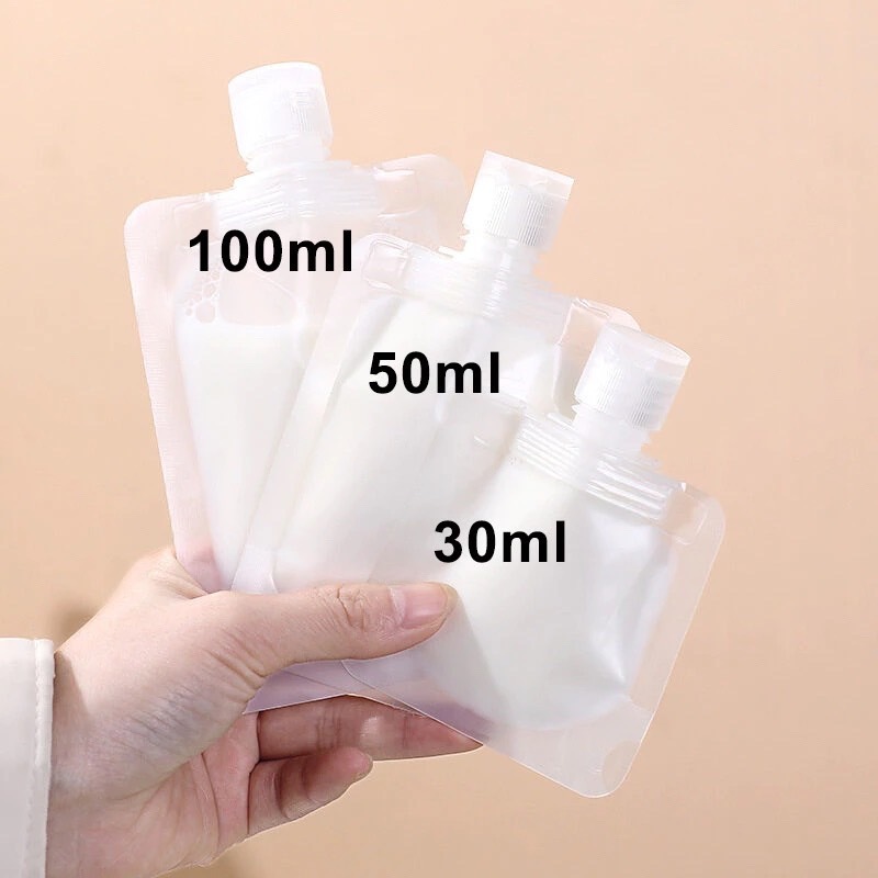 (พร้อมส่งจากไทย) ซองแบ่งของเหลวพกพา ขึ้นเครื่องได้ ขวดแบ่งครีม ถุงใส่ของเหลว  travel bottles