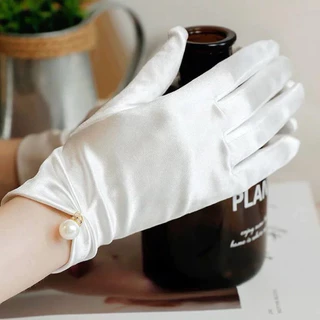ถุงมือผ้าซาติน เรียบหรู ผ้าลื่นใส่สบาย ถุงมืองานเลี้ยง ปาร์ตี้