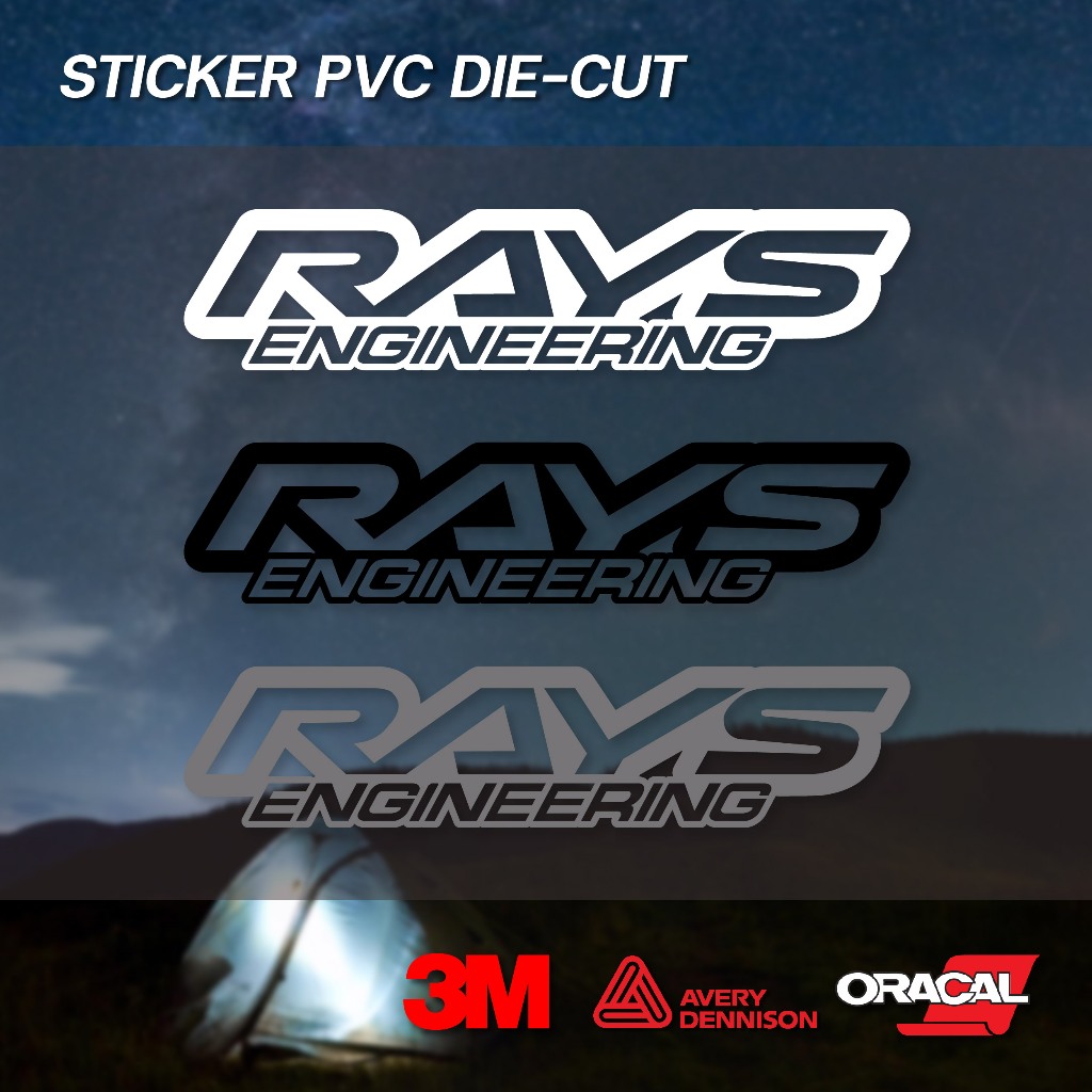(D024) สติกเกอร์ไดคัท Rays สติกเกอร์แต่งรถ งานตัด สวยคม สินค้าคุณภาพ ลอกออกไม่ทำลายสีผิวรถ