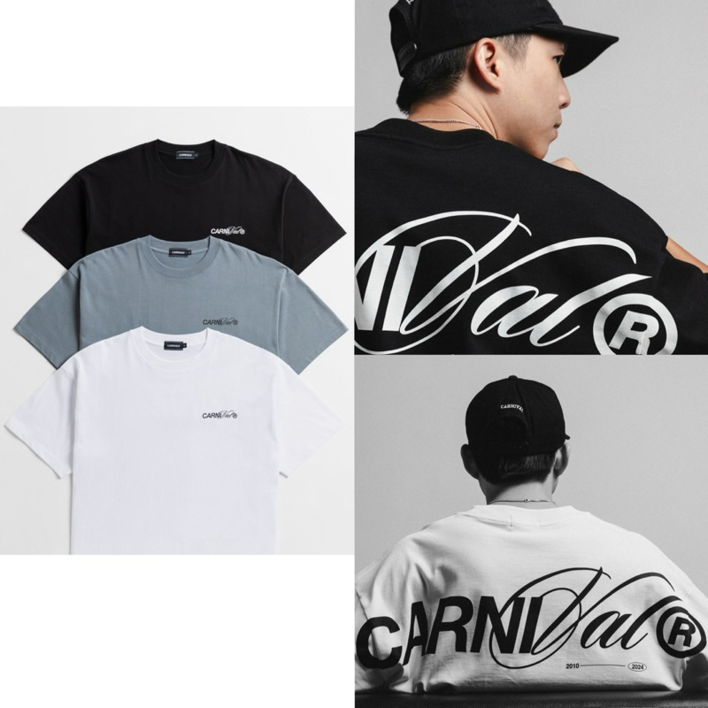 [พร้อมส่ง แท้ ] เสื้อยืด CARNIVAL FW24 CALLIGRAPHY LOGO OVS T- SHIRT