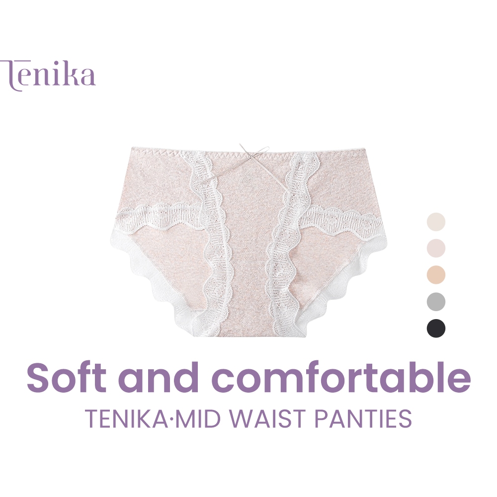 TENIKA กางเกงในผู้หญิง ฝ้าย คุณภาพดี ผ้านิ่มใส่สบาย ยืดเยอะ ระบายอากาศได้ดี ป้องกันแบคทีเรีย
