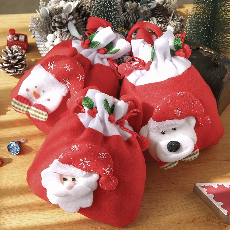 กระเป๋าถุงของขวัญคริสต์มาส ลายคริสมาส สีสันสดใส กระเป๋าถือน่ารักๆ Christmas is coming/BAG-010