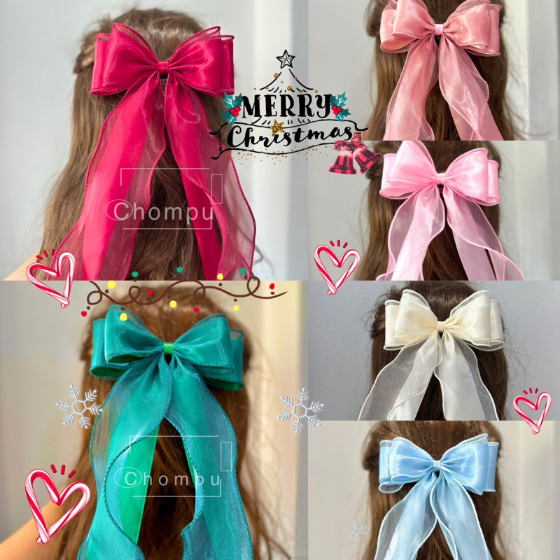 โบว์ใหญ่ โบว์เจ้าหญิง กิ๊บติดผมฟรุ้งฟริ้ง แฟชั่น🎀มี14 สีพร้อมส่ง