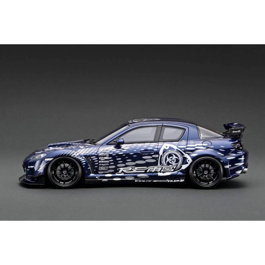 Mazda RX-8 (SE3P) RE Amemiya Blue Metallic With Mr Amemiya IG3244 1/18 (IG MODEL)